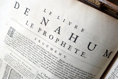 Eski Fransızca İncil, 1669. Eski Ahit. Küçük Peygamber. Nahum.