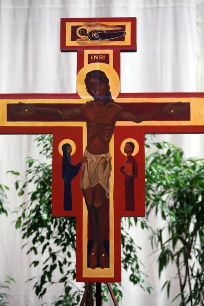 Святий Якобшаль Європейська Молодіжна Зустріч Тезе Базелі Ікона Хреста Тезе — стокове фото