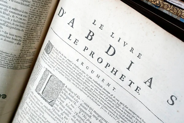 Eski Fransızca İncil, 1669. Eski Ahit. Küçük Peygamber. Obadiah.