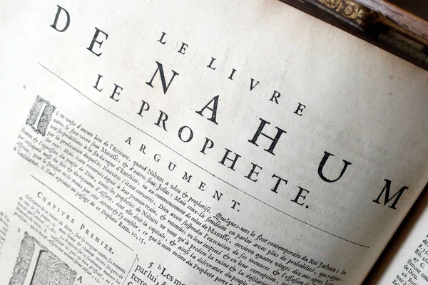 Eski Fransızca İncil, 1669. Eski Ahit. Küçük Peygamber. Nahum.