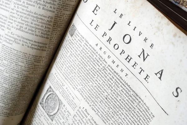 Eski Fransızca İncil, 1669. Eski Ahit. Küçük Peygamber. Jonah..
