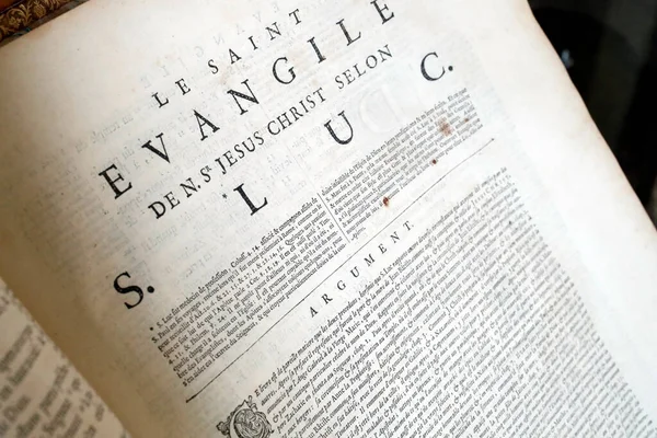 Eski Fransızca İncil, 1669. Yeni Ahit. İncil. Luke.