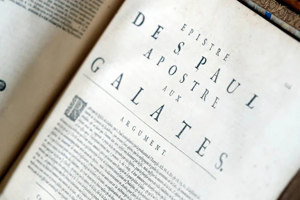 Eski Fransızca İncil, 1669. Yeni Ahit. Destansı. Ben Paul. Galatyalılar. 