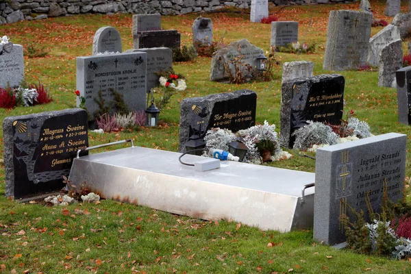 Lom Stave Church Cemetery Christian Grave Norway — Zdjęcie stockowe