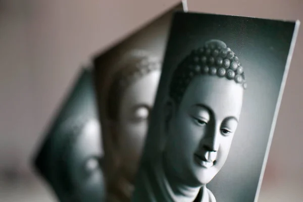 Drei Schwarz Weiß Bilder Des Buddha Chi Minh Stadt Vietnam — Stockfoto