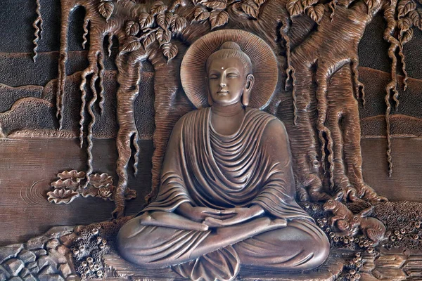Templo Budista Linh Phong Buda Shakyamuni Sentado Pose Meditação Sob — Fotografia de Stock