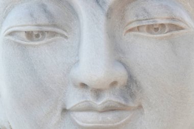 Phat Ngoc Xa Loi Buddhist temple. The face of Buddha. Marble statue.  Can Tho. Vietnam. 