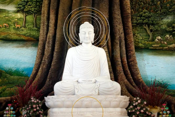 Van Linh Buddhista Pagoda Buddha Élete Siddhartha Gautama Buddha Felvilágosodása — Stock Fotó