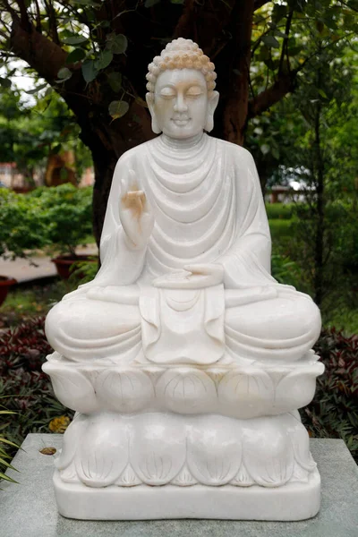 Truc Lam Phuong Nam Buddhist Temple Buddha Statue Karana Mudra — стоковое фото