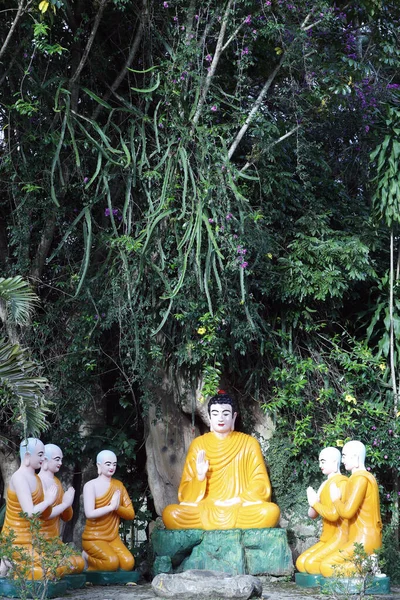 Tinh Quang Pagoda Shakyamuni Buddha Preaching Sermon Wheel Law His — стоковое фото