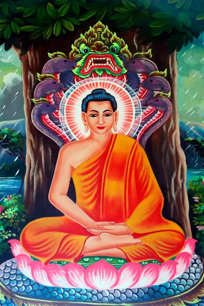 Buddhas Liv Siddhartha Gautama Upplysningen Buddha Soc Lok Buddisttempel Chau — Stockfoto