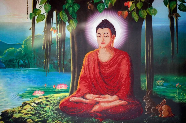 Phap Buddhista Templom Buddha Élete Siddhartha Gautama Buddha Felvilágosodása Vung — Stock Fotó