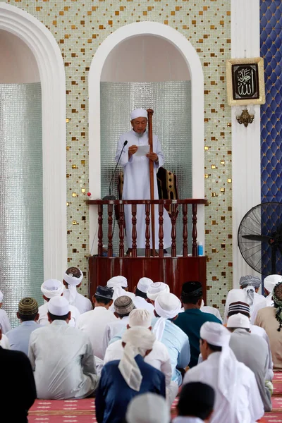 Masjid Rohmah Moskee Mannen Bij Het Vrijdaggebed Zout Preek Van — Stockfoto