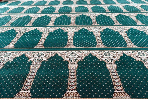 Mezquita Masjid Ehsan Sala Oración Con Alfombra Verde Chau Doc — Foto de Stock