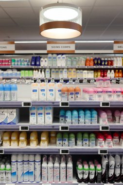 Cosmetics in Supermarket.   France. 