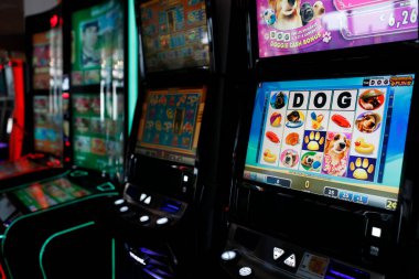 Slot machines in casino.  France.