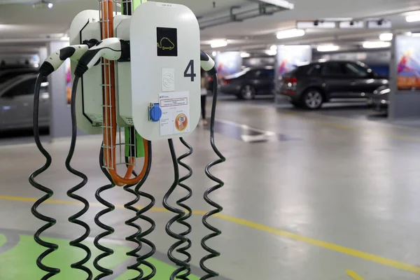 Electric Vehicle Charging Station Geneva Switzerland — Zdjęcie stockowe