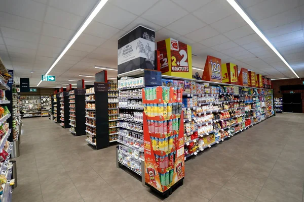Stoi Kolejce Supermarkecie Francja — Zdjęcie stockowe