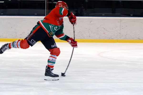 Partita Hockey Ghiaccio Giocatore Azione Megeve Francia — Foto Stock