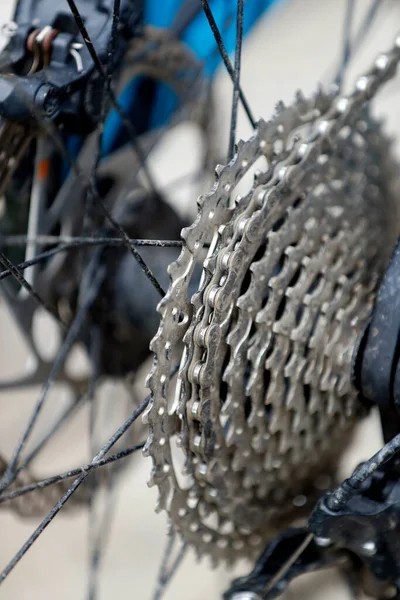 Ποδήλατο Τον Εξοπλισμό Του Ντεραγιέρ Κοντινό Πλάνο Γαλλία — Φωτογραφία Αρχείου
