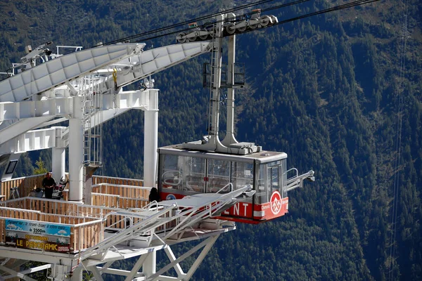 Mecanic review on Brevent cable car. Chamonix Valley, French Alps.  France.