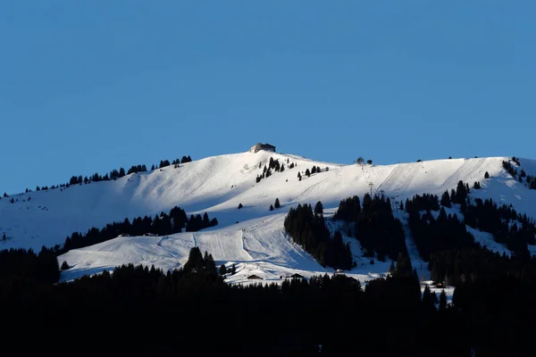 Franska Alperna Mont Blanc Massivet Skidbacke Frankrike — Stockfoto