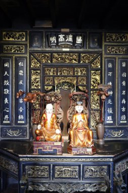 Geleneksel Vietnam Tıp Müzesi. Önde gelen antik doktorların heykelleri. Ho Chi Minh Şehri. Vietnam. 