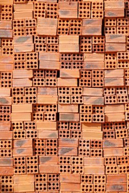 Ev tuğlaları. İnşaat alanı. Dalat. Vietnam. 