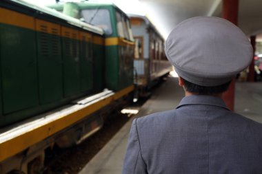 Dalat tren istasyonu Fransız sömürge zamanından kalma. Trai Mat 'a turist treni. Vietnam. 