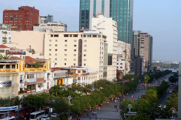 Jalan Nguyen Hue Distrik Chi Minh City Saigon Vietnam — Stok Foto