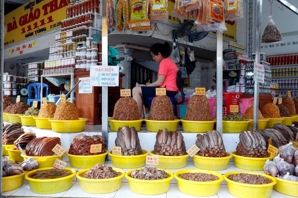 Fermented Dried Fish Market Stalls Chau Doc Vietnam — Fotografia de Stock