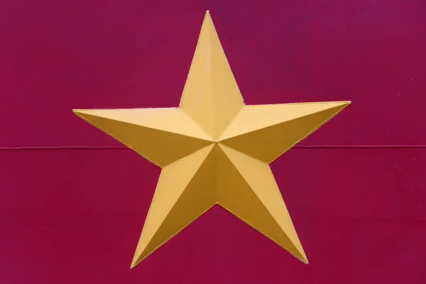 Κίτρινο Αστέρι Βιετναμέζικη Κομμουνιστική Σημαία Βιετνάμ — Φωτογραφία Αρχείου