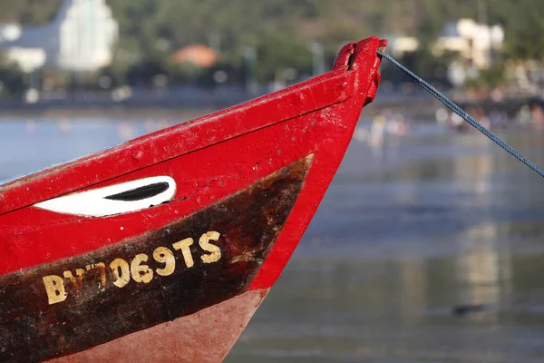 Colourful Fishing Boat Painted Good Luck Eye Vung Tau Vietnam — 스톡 사진