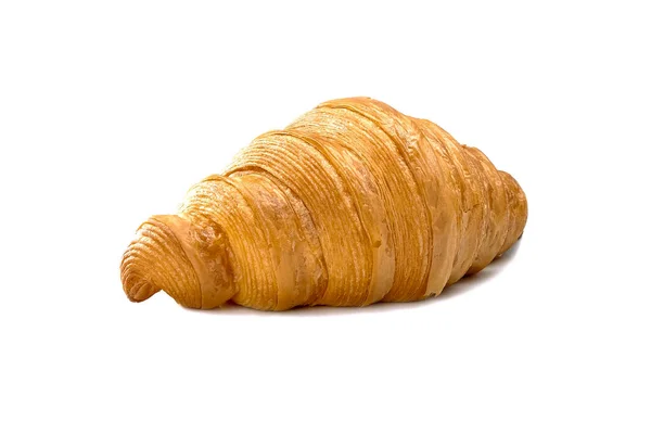 Plain Croissant Classic Crescent Shaped Croissant Isolated White Background — Stock fotografie