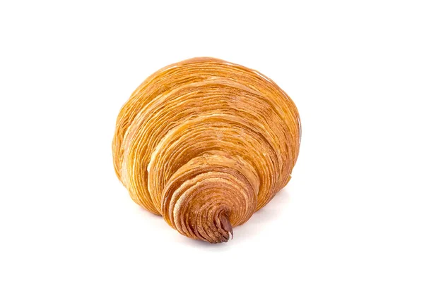 Plain Croissant Side Shows Streaks Dough Classic Crescent Shaped Croissant — Stock fotografie