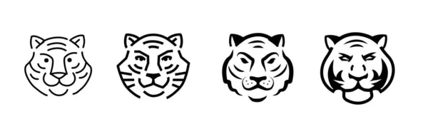 Icono del logotipo abstracto tigre. Líneas, elementos de diseño, decoración de fondo — Vector de stock