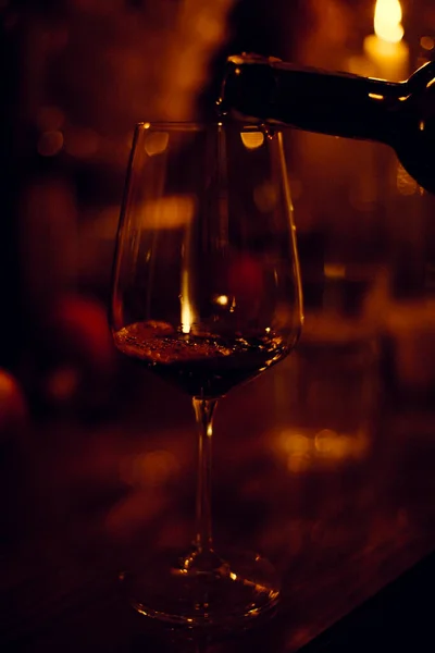 Verre Vin Rouge Soir — Photo