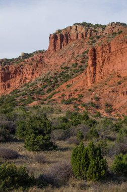 Çağlar boyunca Caprock Canyons Eyalet Parkı 'nda aşınma izleri var..