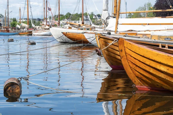 Wooden Boats Harbor Fredrikstad Norway — Stock Photo, Image