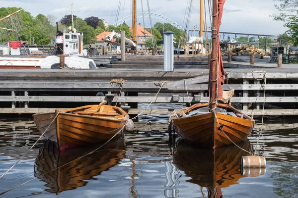 Two Wooden Dinghies Isegran Fredrikstad Norway — Stock Photo, Image