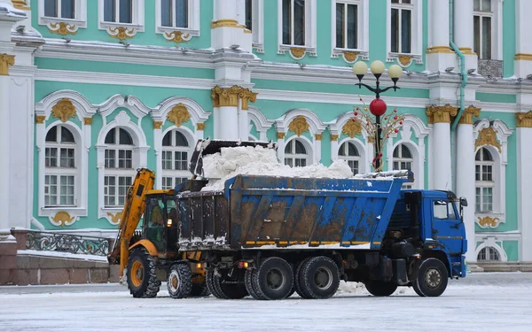 Snow Removal Special Equipment Street Palace Square Petersburg Russia January — стоковое фото