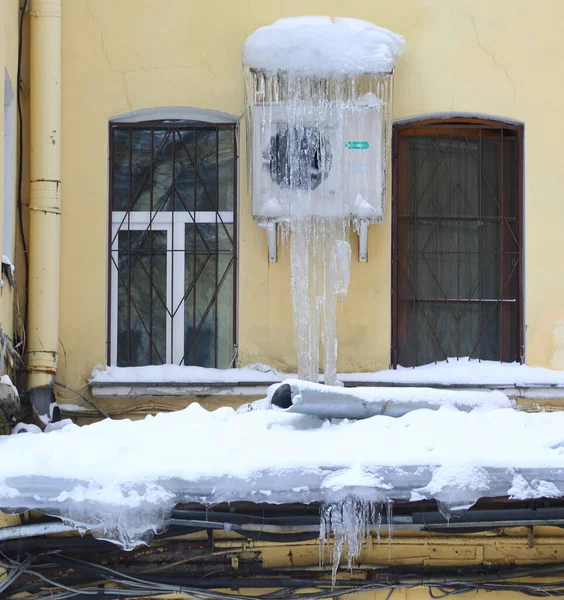 Aire Acondicionado Congelado Pared Casa — Foto de Stock