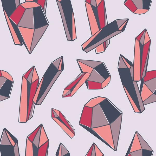 Magische Kristalle nahtloses Muster — Stockvektor