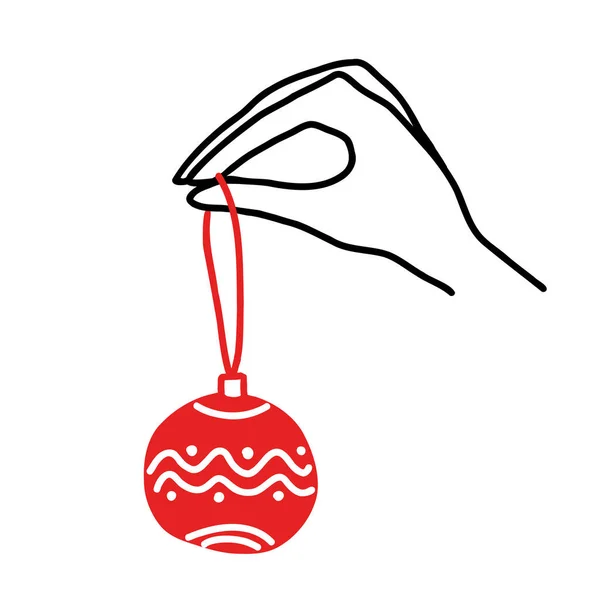 Main tenant décoration de Noël — Image vectorielle