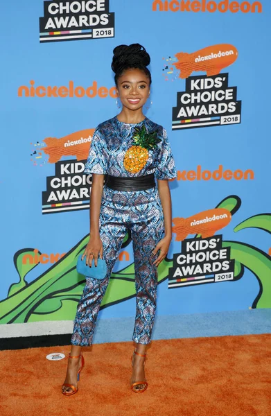 Skai Jackson Nickelodeon 2018 Kids Choice Awards Konat Fóru Inglewood — Stock fotografie