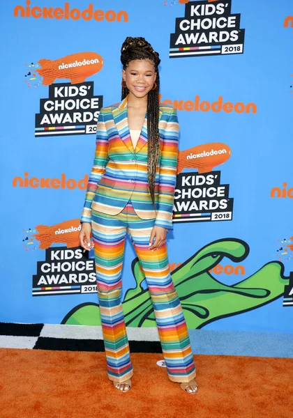 Storm Reid Nickelodeon 2018 Kids Choice Awards Konat Fóru Inglewood — Stock fotografie