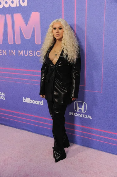 Christina Aguilera Billboard Women Music Kinie Youtube Los Angeles Usa — Zdjęcie stockowe