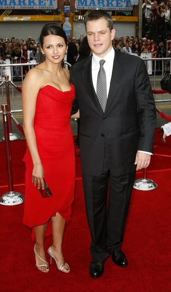 루시아나 바로소 Luciana Barroso 데이먼 Matt Damon 2006 할리우드에 무마의 — 스톡 사진