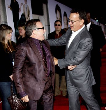 HOLYWOOD, CA - NOVEMBER 09, 2009: Robin Williams ve Tom Hanks, 9 Kasım 2009 'da Hollywood, ABD' deki El Capitan Tiyatrosu 'nda düzenlenen' Old Dogs 'un dünya prömiyerinde.