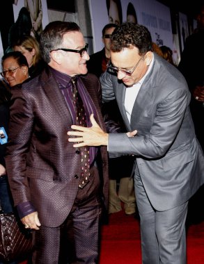 HOLYWOOD, CA - NOVEMBER 09, 2009: Robin Williams ve Tom Hanks, 9 Kasım 2009 'da Hollywood, ABD' deki El Capitan Tiyatrosu 'nda düzenlenen' Old Dogs 'un dünya prömiyerinde.